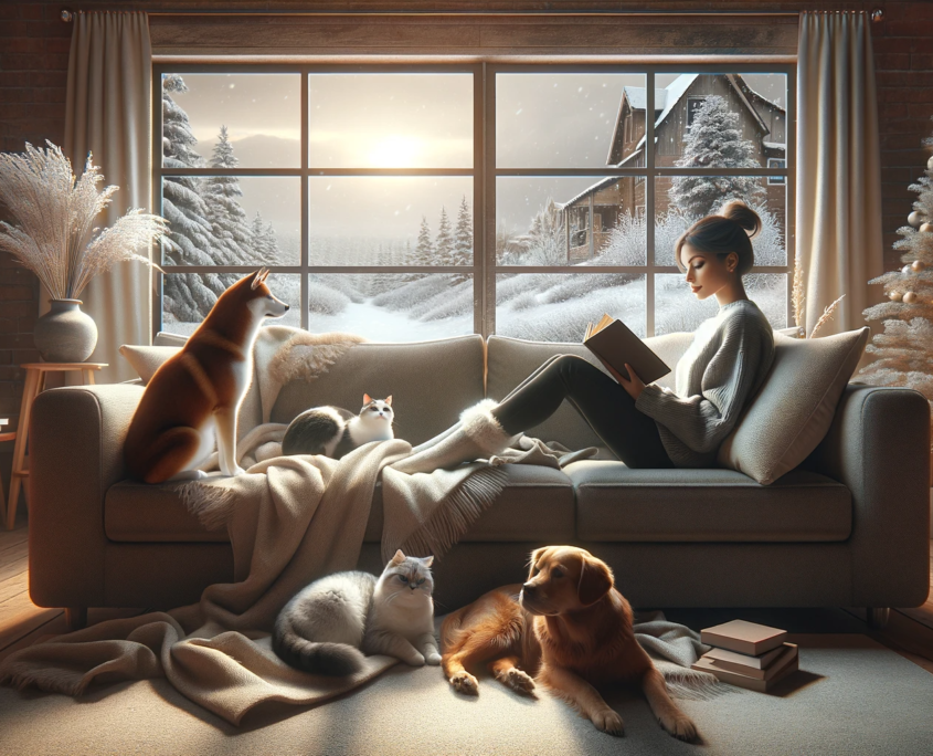 cani, gatti e inverno